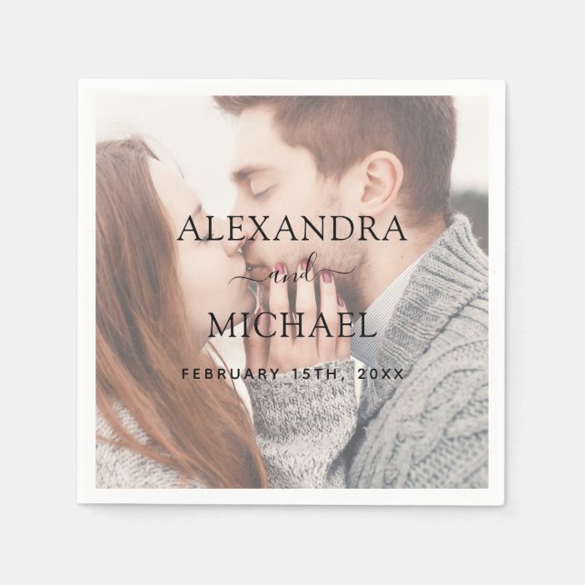 Servilleta De Papel Elegante recepción moderna y transparente de matri (Anverso)