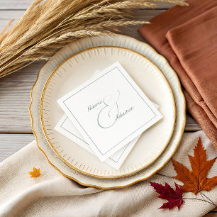 Servilleta De Papel Elegante recepción personalizada de boda de sabios