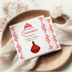 Servilleta De Papel Elegante Red Royal Quinceañera