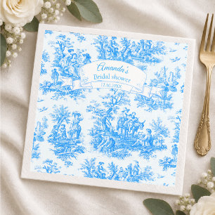 Servilleta De Papel Elegante regadera de boda azul turquesa toile de j