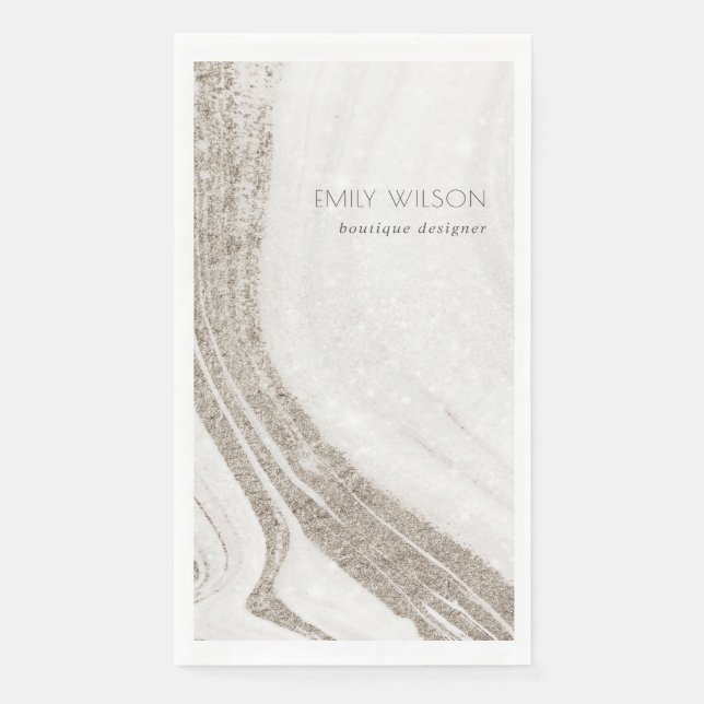 Servilleta De Papel Elegante Resumen Alarma de Mármol de Oro Pálido (Anverso)