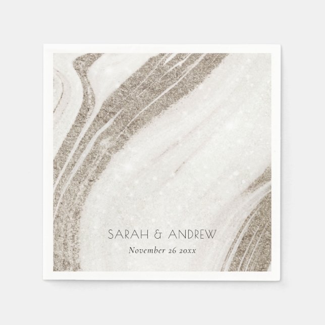 Servilleta De Papel Elegante Resumen Boda de la aglomeración de oro pá (Anverso)