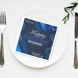 Servilleta De Papel Elegante retiro feliz azul y blanco moderno