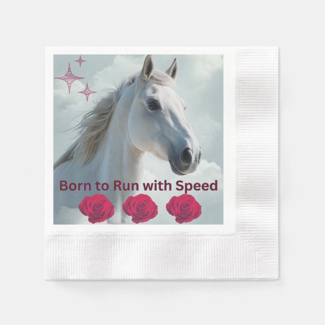 Servilleta De Papel Elegante retrato de caballo para almas ecuestres (Anverso)