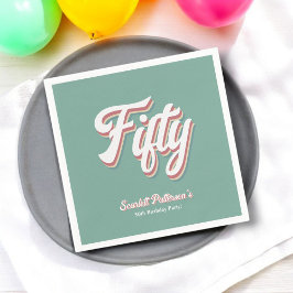 Servilleta De Papel Elegante Retro 70 Groovy Único 50 cumpleaños