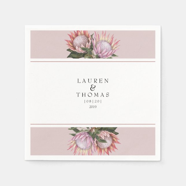 Servilleta De Papel Elegante rey protea flor servilletas (Anverso)