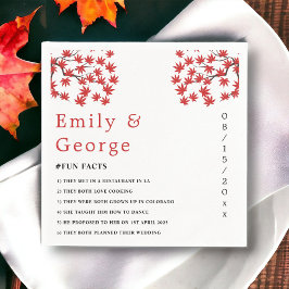 Servilleta De Papel Elegante Rojo de Caída Rústica deja Boda del Boho 