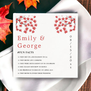 Servilleta De Papel Elegante Rojo de Caída Rústica deja Boda del Boho