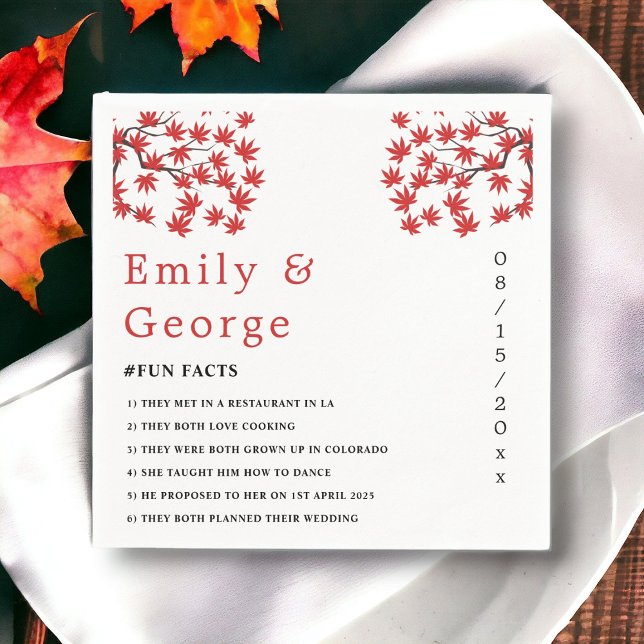 Servilleta De Papel Elegante Rojo de Caída Rústica deja Boda del Boho  (Subido por el creador)