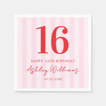 Elegante Rojo Rojo Moderno 16 cumpleaños