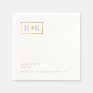 Servilleta De Papel Elegante Romántico Limpio Minimalista