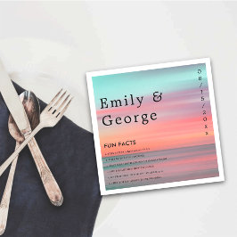 Servilleta De Papel Elegante Romántico Sunset Blue Sky Beach Wedding