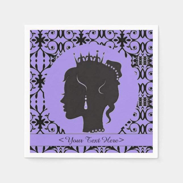 Servilleta De Papel Elegante Ropa de Princesas Personalizadas Púrpura (Anverso)