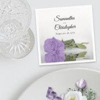 Elegante Rosa Boda de Lavanda Larga Estampada Purp