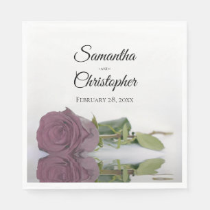 Servilleta De Papel Elegante Rosa Boda Dusty Mauve de estampado largo