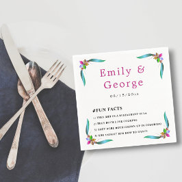 Servilleta De Papel Elegante Rosa  brillante Boda floral moderno