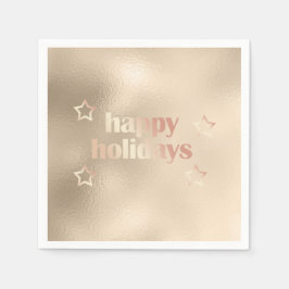 Servilleta De Papel Elegante rosa de cobre Navidades Felices Fiestas