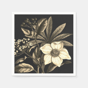 Servilleta De Papel Elegante Rosa de Navidades botánicos beige