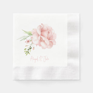 Servilleta De Papel Elegante Rosa de Rubor Boda acuñado personalizado