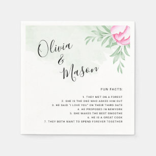 Servilleta De Papel Elegante Rosa de vegetación simple Boda de oro mín