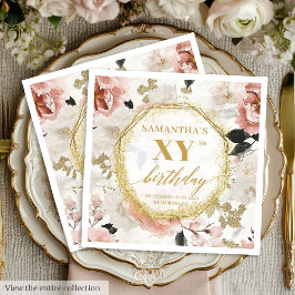 Servilleta De Papel Elegante Rosa Dusty 80 Napkins Nápoles Nombre pers