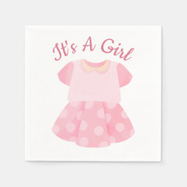 Servilleta De Papel Elegante Rosa Es Una Niña Baby Shower