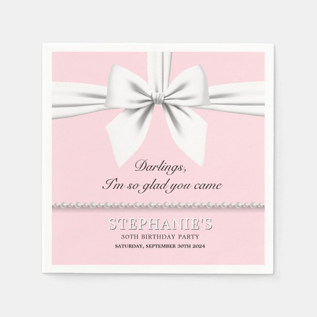 Servilleta De Papel Elegante rosa Fancy Tiffany Cumpleaños Tableware (Anverso)