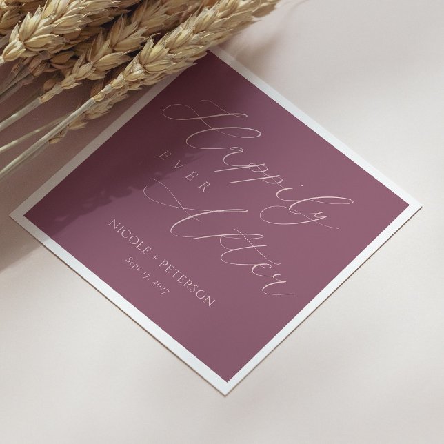 Servilleta De Papel Elegante Rosa Gold Script Mauve Boda Napkins (Personalized Elegant Rose Gold Script Mauve Wedding Napkins)