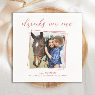 Servilleta De Papel Elegante Rosa Oro Boda de fotografía personalizado