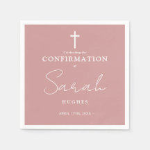 Elegante Rosa polvorienta confirmación Minimalista