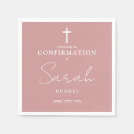 Servilleta De Papel Elegante Rosa polvorienta confirmación Minimalista