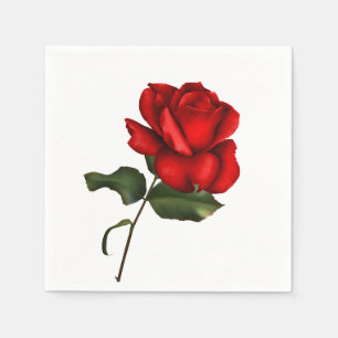 Servilleta De Papel Elegante Rosa Roja Elegante Fiesta Floral Glam de 