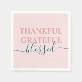 Servilleta De Papel Elegante rosa rosa agradecido bendecido