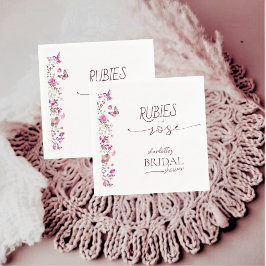 Servilleta De Papel Elegante Rosa Ruby Wildflower Bridal Shower
