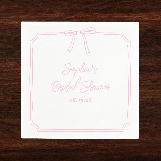 Servilleta De Papel Elegante rosa simple gitano suave suave ducha de n (Customize these blush pink napkins to add a soft, personal touch to your chic bridal shower décor.)
