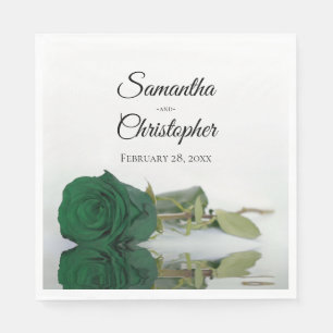 Servilleta De Papel Elegante Rosa verde esmeralda de estampado largo B