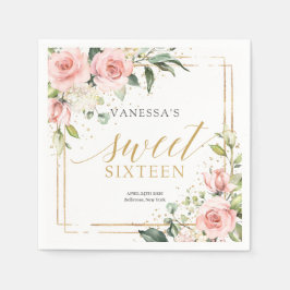 Servilleta De Papel Elegante rosas rosas rosas rosas rosa eucalipto or