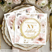 Elegante Rubor Gold 90 Napkins Personalizado Texto