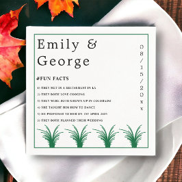 Servilleta De Papel Elegante Rustic Green Grass Fact Fall Wedding