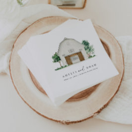 Servilleta De Papel Elegante Rústico Barn Boda Cocktail Napkins