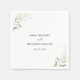 Servilleta De Papel Elegante Sage Eucalyptus Greenery Boda