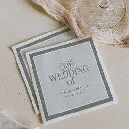 Servilleta De Papel Elegante Sage Green | Boda de lujo clásico
