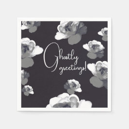 Servilleta De Papel Elegante saludo de Halloween Ghostly Rosa