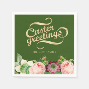 Servilleta De Papel Elegante saludo de Pascua Floral