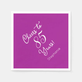 Servilleta De Papel Elegante saludo rosado oscuro a 85 años 85 cumplea