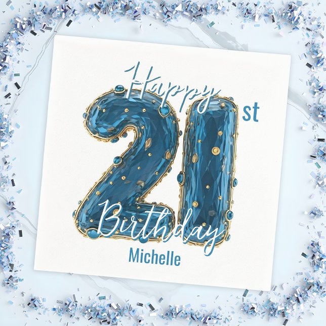 Servilleta De Papel Elegante Sapphire y Celebración del 21 de Aniversa (Subido por el creador)