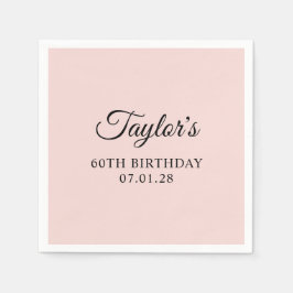 Servilleta De Papel Elegante Script 60 cumpleaños