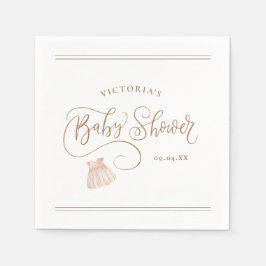 Servilleta De Papel Elegante Script Baby Girl Watercolor Baby Shower
