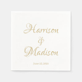 Servilleta De Papel Elegante Script Personalizado Pareja Nombres Boda 