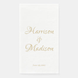 Servilleta De Papel Elegante Script Personalizado Pareja Nombres Boda 